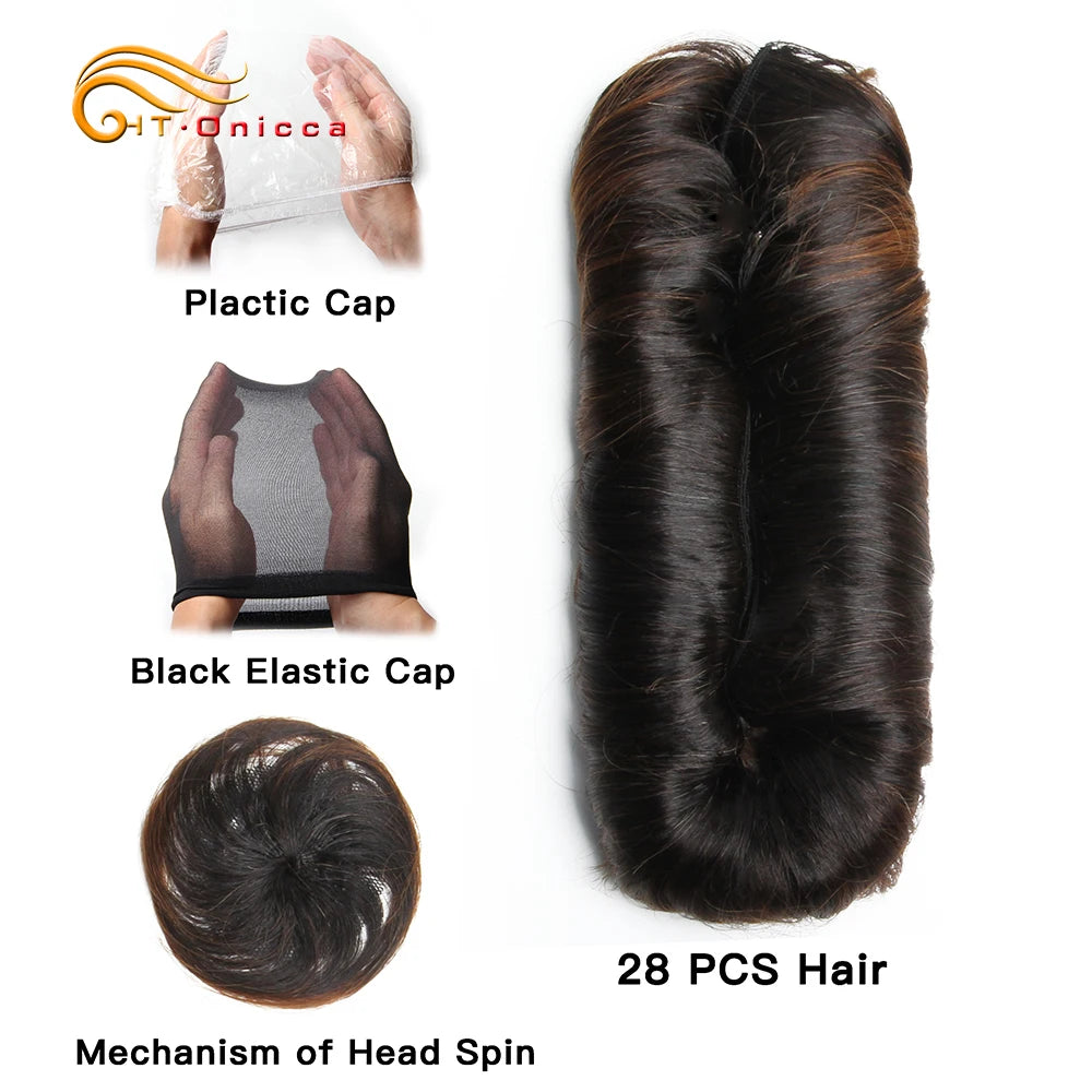 28PCS Curly Human Hair Bundles Brazilian Hair Weave Bundles Short Hair Human Hair Bundles For Woman