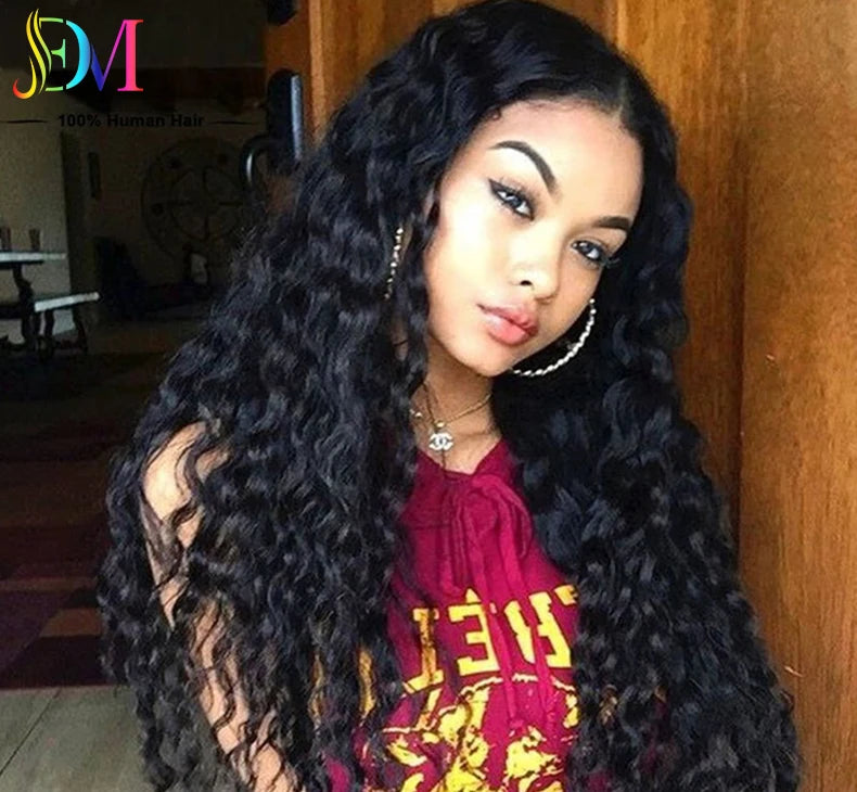 Dailmei New Product European Wig No Lace Cheap Long African Curly Nature Color Female Small Curly Chemical Synthetic Hair