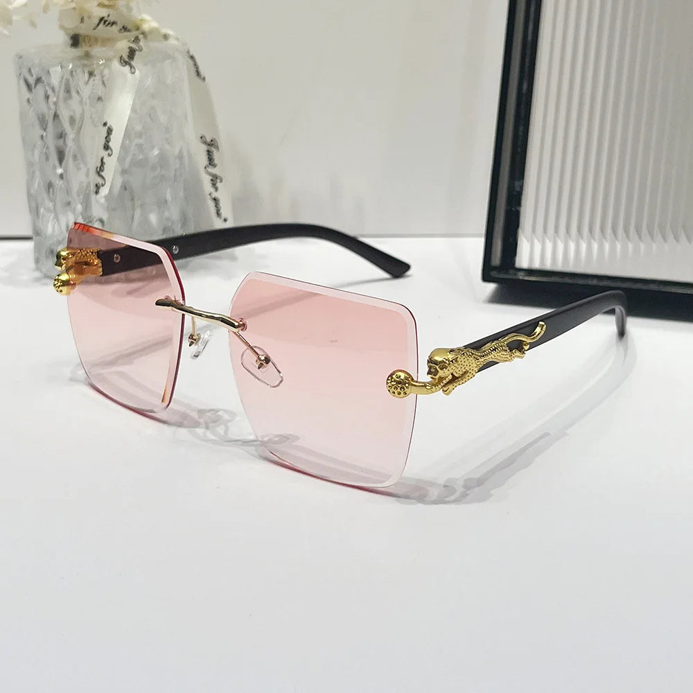 Rimless Fashion Sunglasses Trend 2024 Shades UV400 Women and Men Sun Glasses