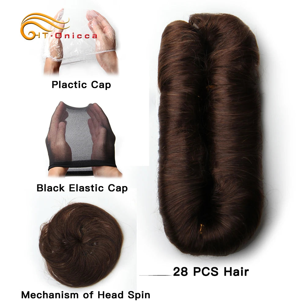 28PCS Curly Human Hair Bundles Brazilian Hair Weave Bundles Short Hair Human Hair Bundles For Woman