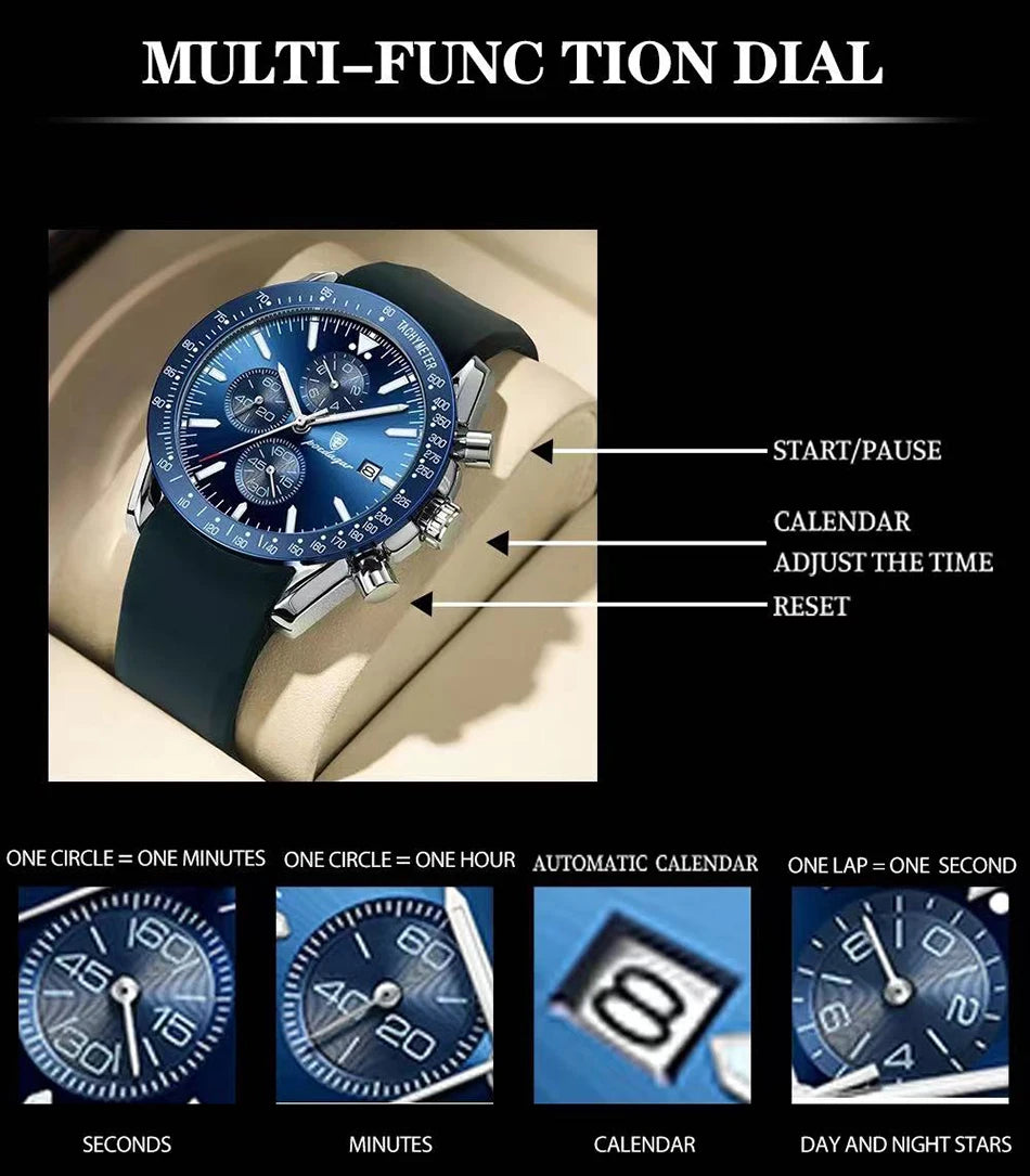 POEDAGAR Watch for Men 988 Slim Business Quartz Men's Watches Luxury Chronograph Sports Mens Wristwatch Clock Relogio Masculino