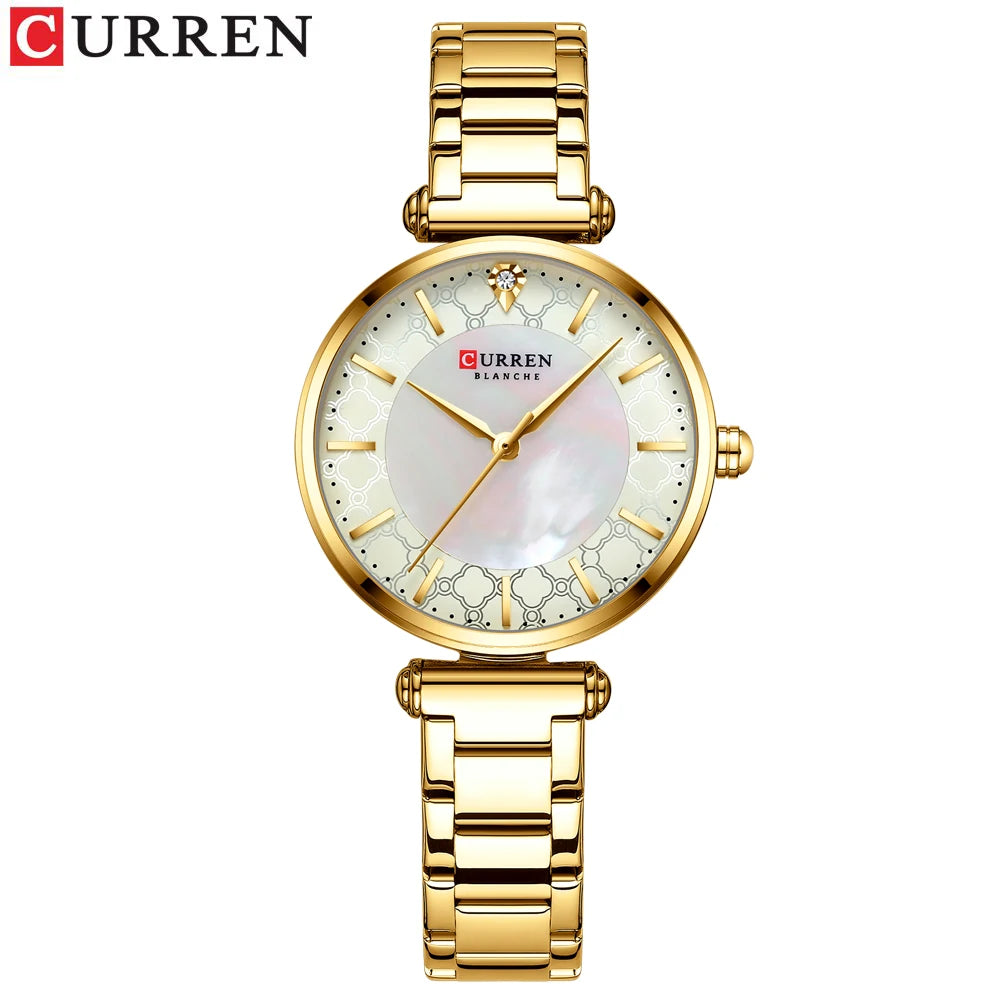 Watches Women CURREN Top Brand Fashion Thin Quartz Wristwatch with Charming Stainless Steel Bracelet часы женские наручные