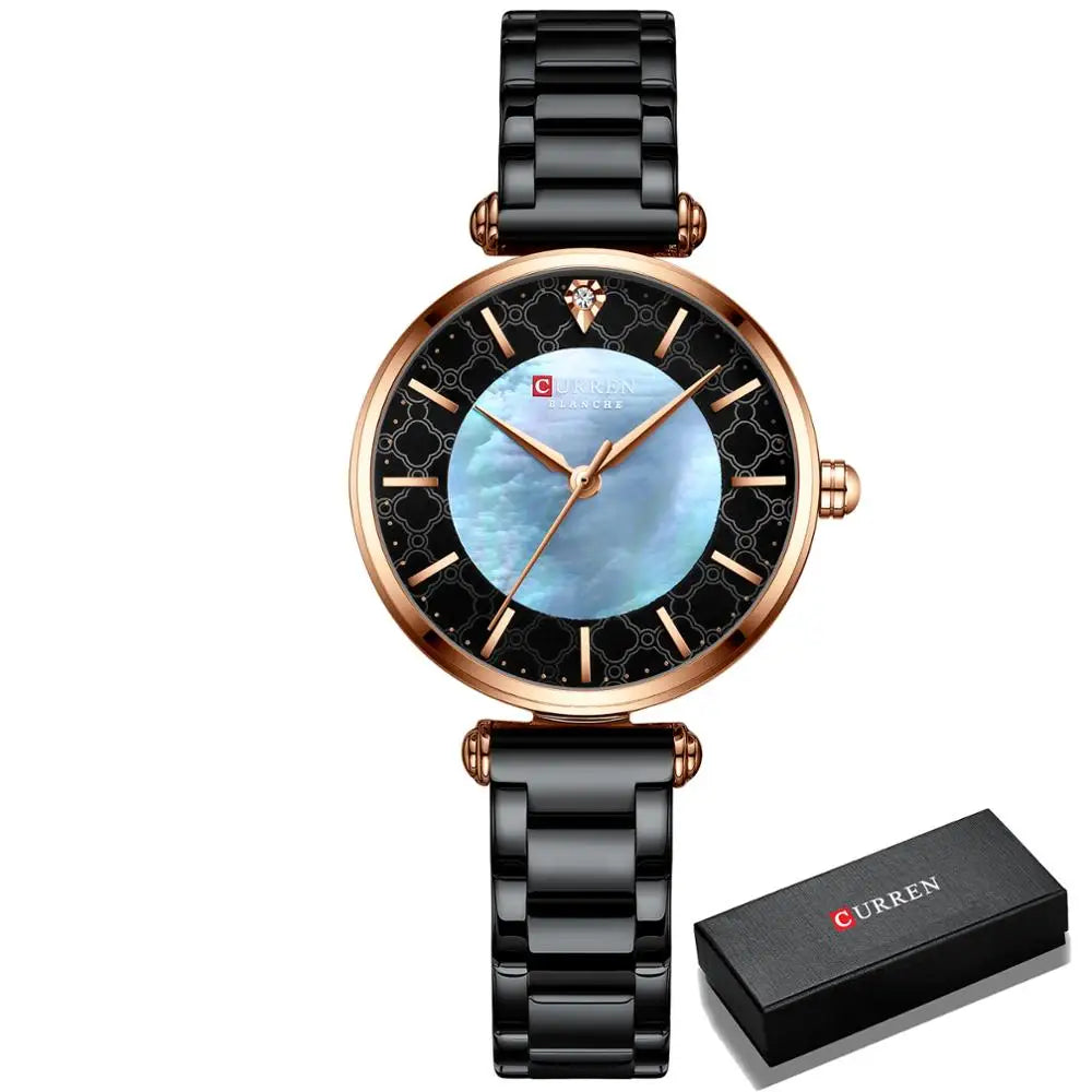 Watches Women CURREN Top Brand Fashion Thin Quartz Wristwatch with Charming Stainless Steel Bracelet часы женские наручные