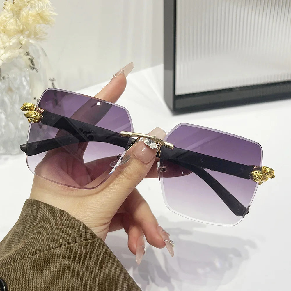 Rimless Fashion Sunglasses Trend 2024 Shades UV400 Women and Men Sun Glasses