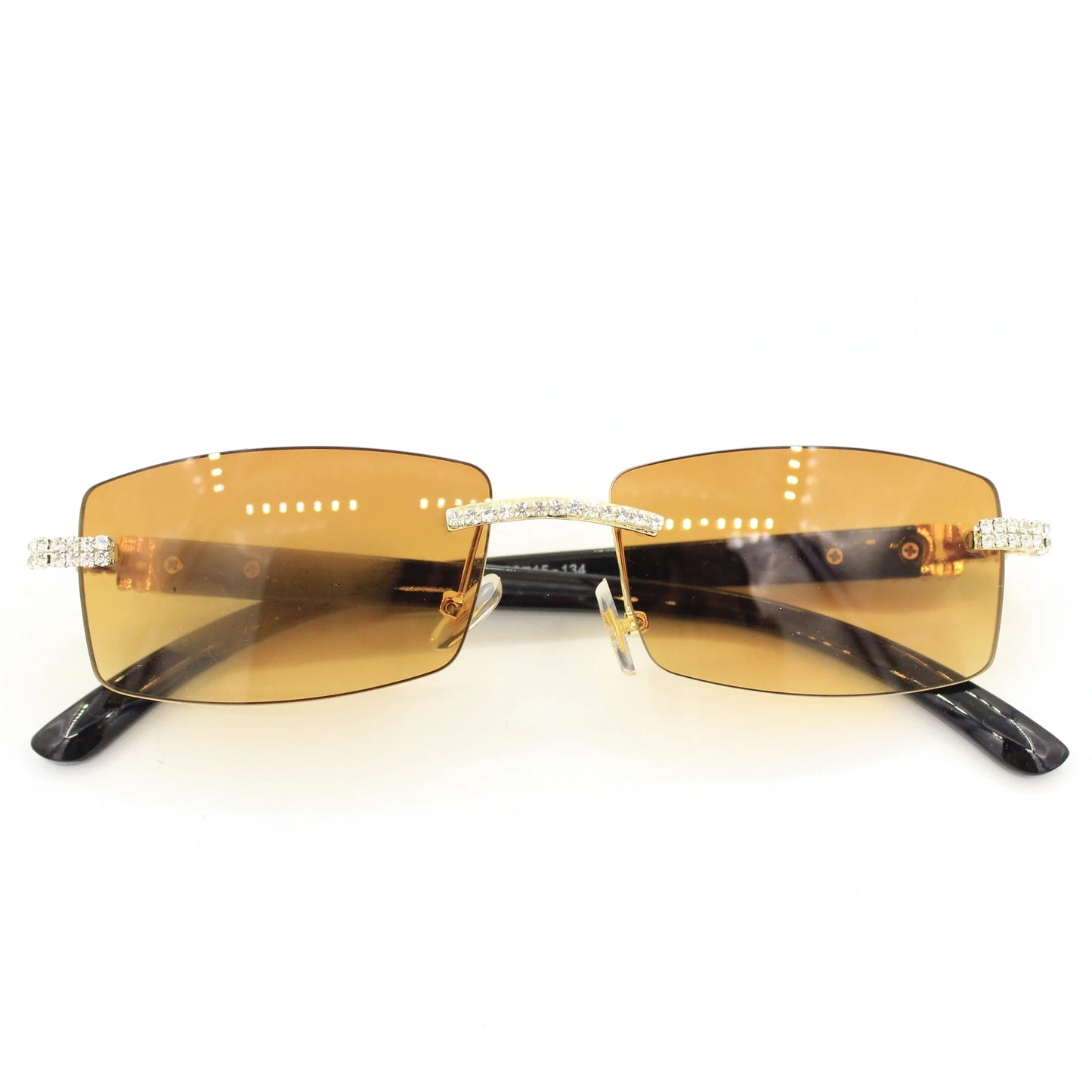 Rhinestone Square Sunglasses Luxury Wood Buffalo Horn Diamond Sun Glasses Fashion Mens Rimless Sunglass Shade Eyewear