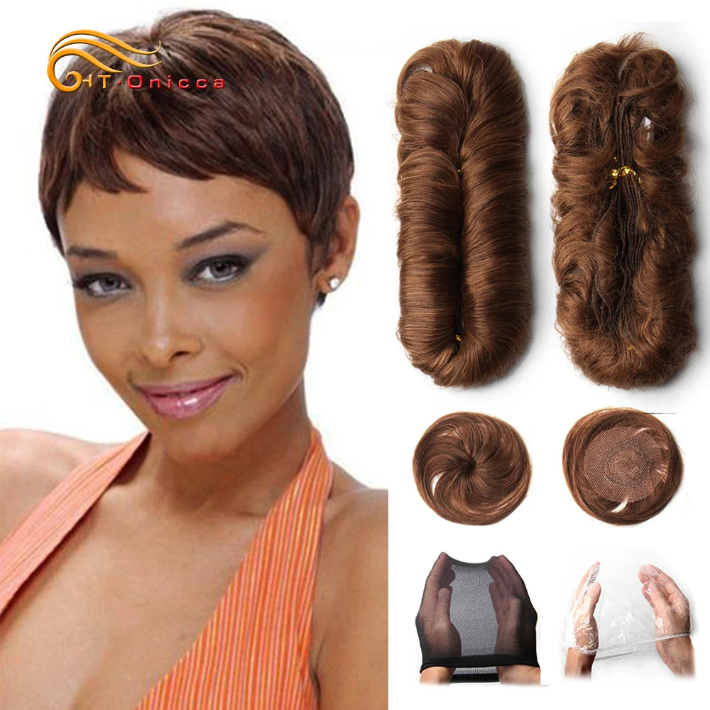 28PCS Curly Human Hair Bundles Brazilian Hair Weave Bundles Short Hair Human Hair Bundles For Woman