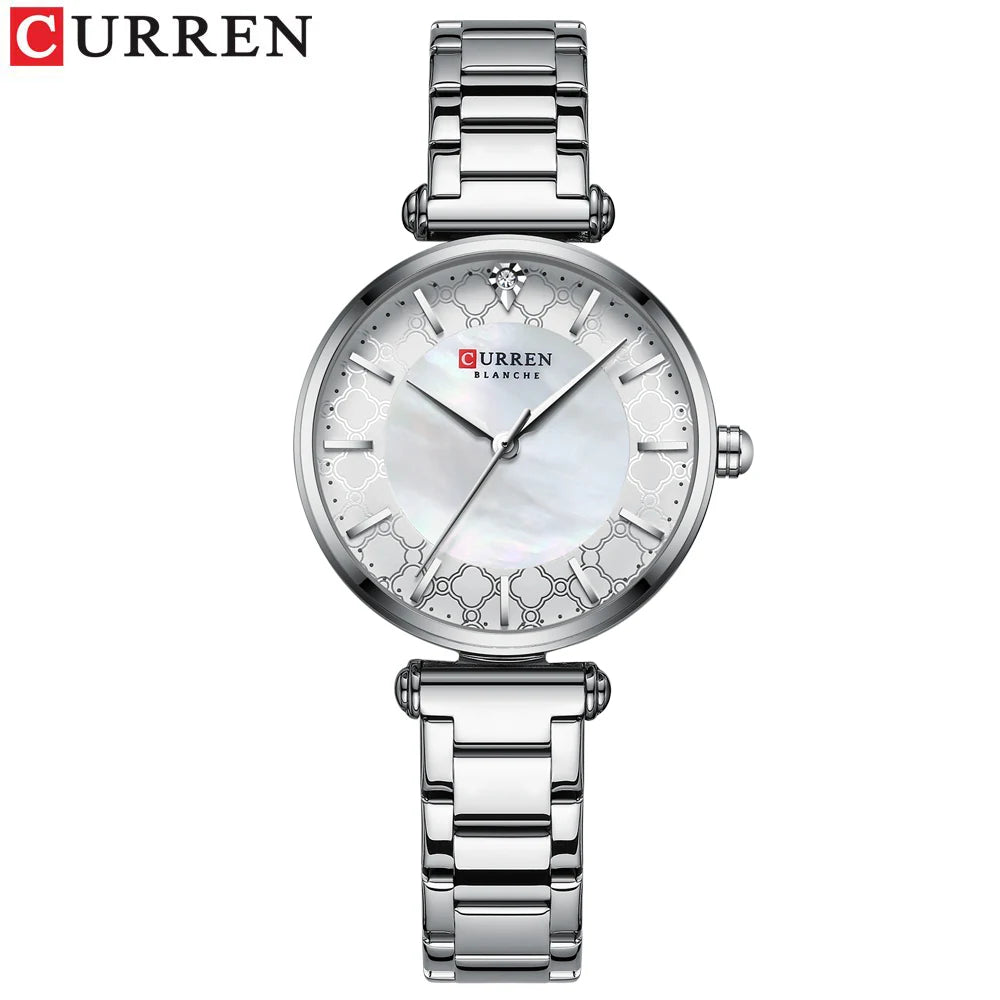 Watches Women CURREN Top Brand Fashion Thin Quartz Wristwatch with Charming Stainless Steel Bracelet часы женские наручные