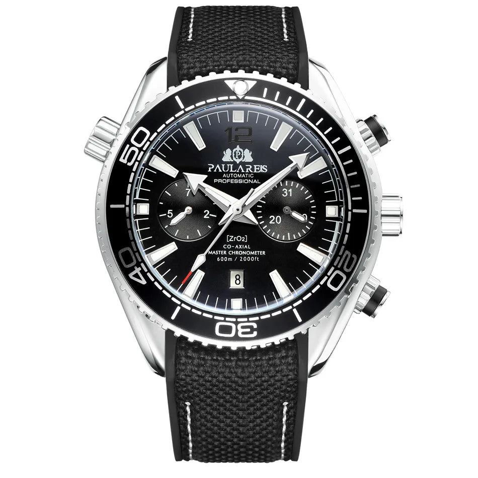 PAULAREIS Luxury Wristwatches Luminous Mechanical Watch Sport Waterproof Chronograph Automatic Watches Men Wrist