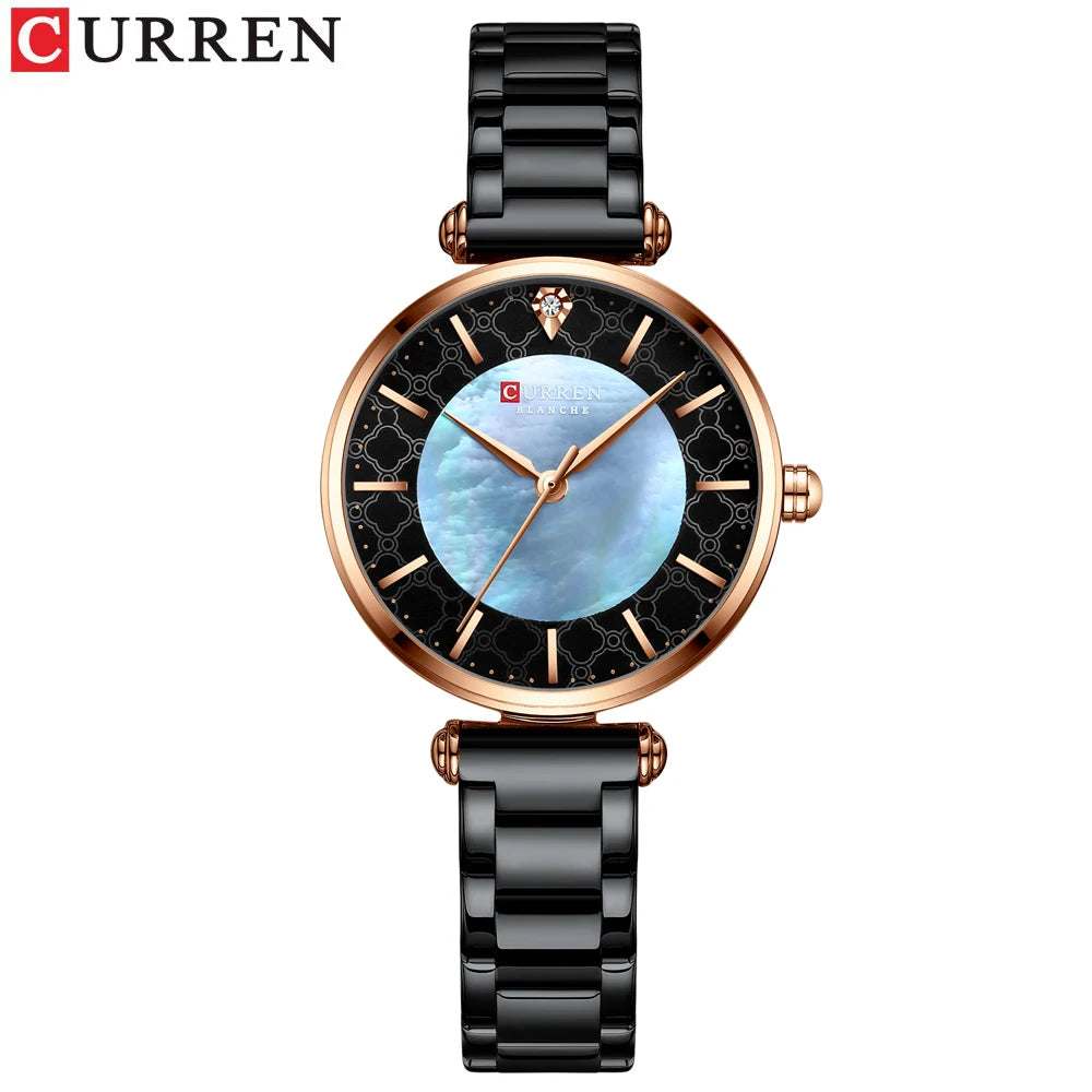 Watches Women CURREN Top Brand Fashion Thin Quartz Wristwatch with Charming Stainless Steel Bracelet часы женские наручные