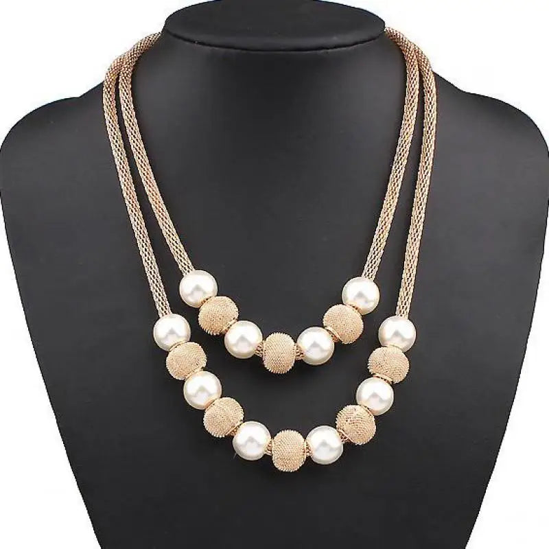 Pearl Necklace Collier Femme Collares Statement Multilayer Choker Statement Jewelry Women Simulated Pearl Necklaces & Pendants