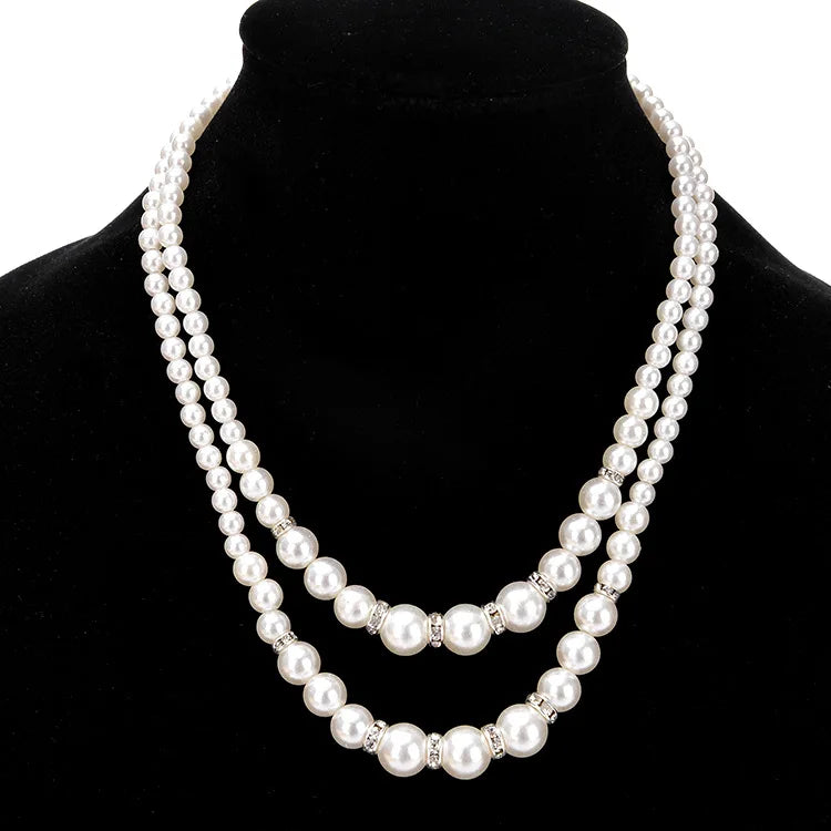 Pearl Necklace Collier Femme Collares Statement Multilayer Choker Statement Jewelry Women Simulated Pearl Necklaces & Pendants