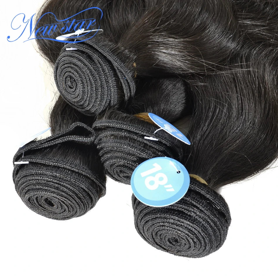 Peruvian Body Wave Hair 4 Bundles New Star 11A Virgin Human Hair Weave Extension Natural Color Hair Unprocessed Raw Hair Weaving