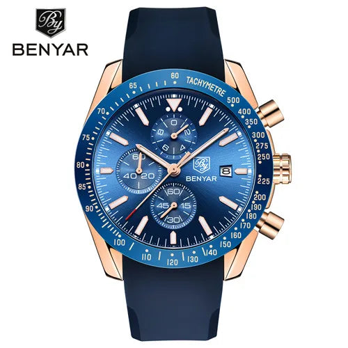 BENYAR 5140 Men Watch Brand Luxury Silicone Waterproof Quartz Watches Men Wrist  Sport WristWatches Relogio Masculino