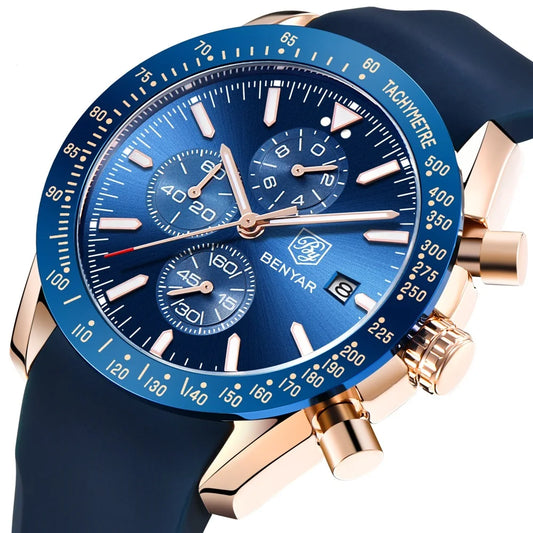 BENYAR 5140 Men Watch Brand Luxury Silicone Waterproof Quartz Watches Men Wrist  Sport WristWatches Relogio Masculino