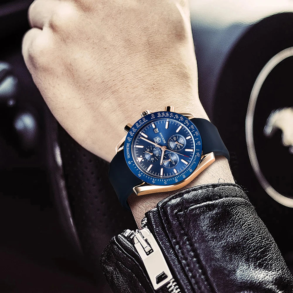 BENYAR 5140 Men Watch Brand Luxury Silicone Waterproof Quartz Watches Men Wrist  Sport WristWatches Relogio Masculino