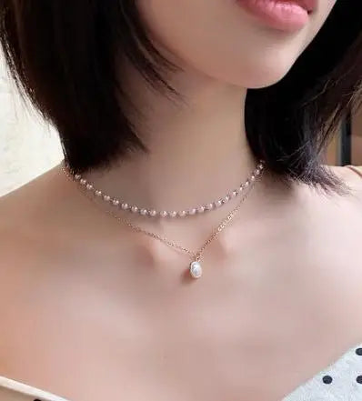 Pearl Necklace Collier Femme Collares Statement Multilayer Choker Statement Jewelry Women Simulated Pearl Necklaces & Pendants