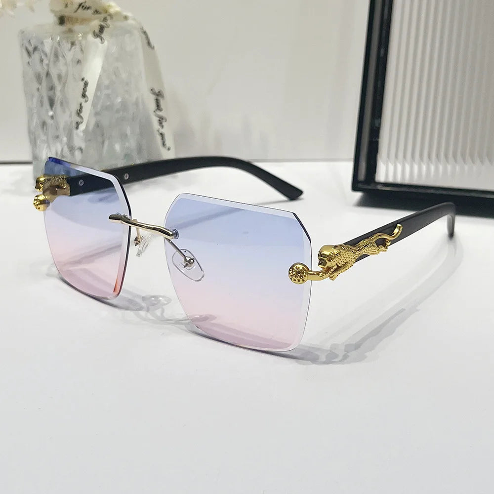 Rimless Fashion Sunglasses Trend 2024 Shades UV400 Women and Men Sun Glasses