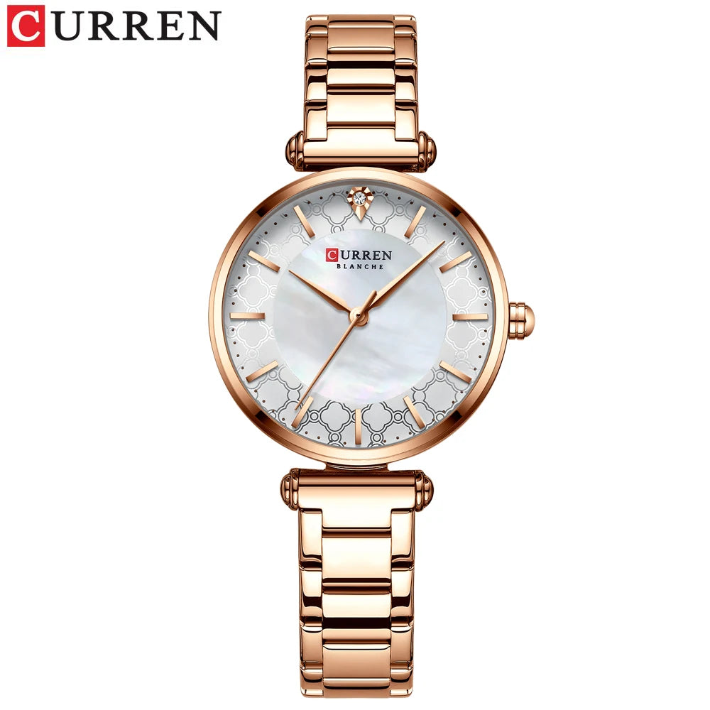 Watches Women CURREN Top Brand Fashion Thin Quartz Wristwatch with Charming Stainless Steel Bracelet часы женские наручные