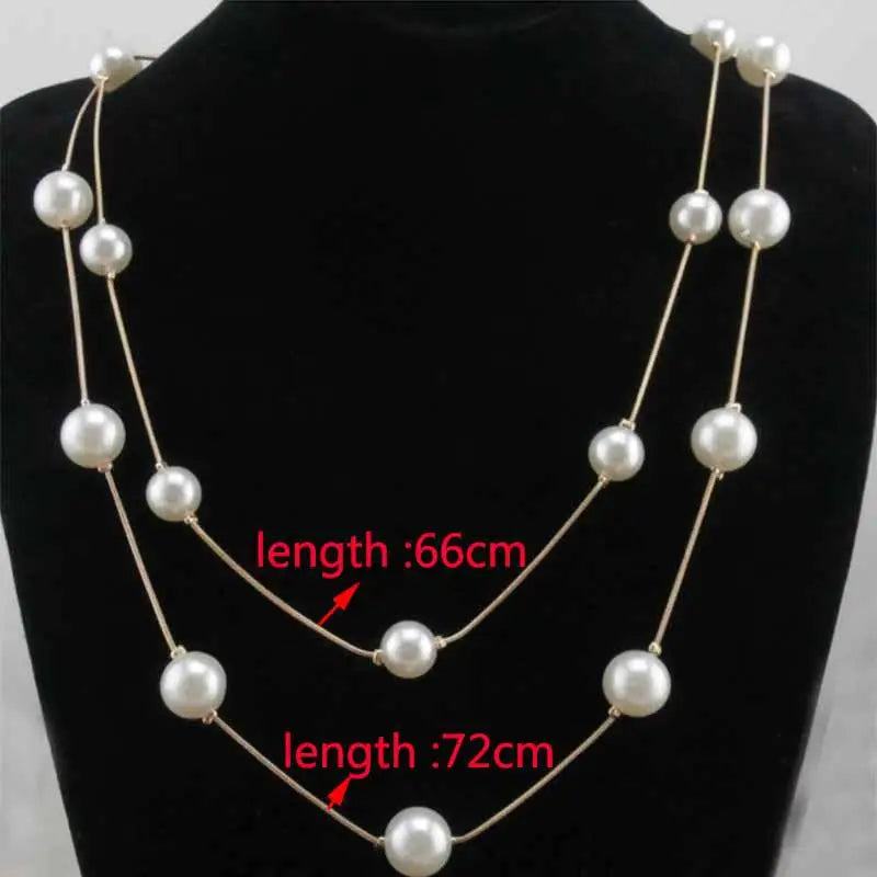 Pearl Necklace Collier Femme Collares Statement Multilayer Choker Statement Jewelry Women Simulated Pearl Necklaces & Pendants