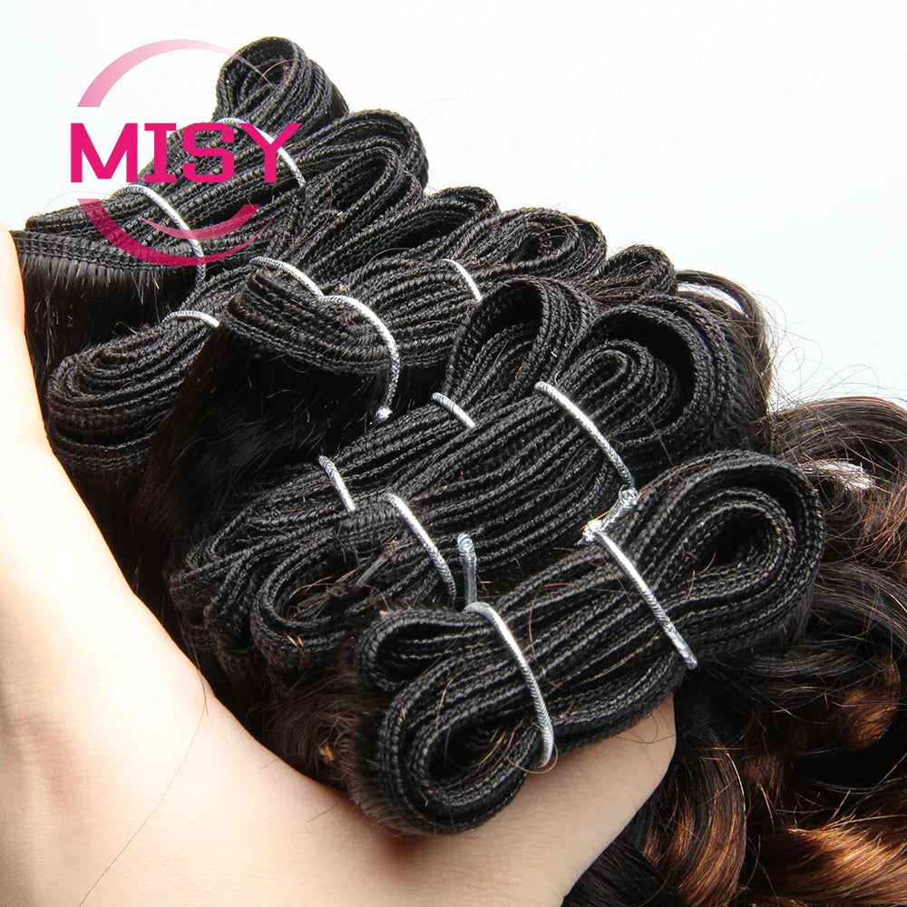 Brazilian Natural Human Hair 200g/Lot Short Curly Hair Bundles Ombre Color 1B 99J 30 27 For Women Hair Extensions Human Hair
