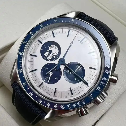 New Mens Stainless Steel Braided Waterproof Luminous Watch Multi-Function Chronograph Sports Mechanical Watch