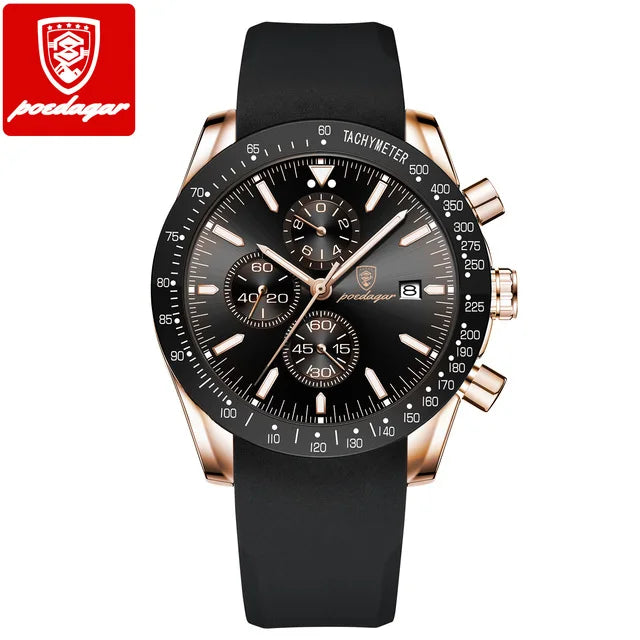POEDAGAR Watch for Men 988 Slim Business Quartz Men's Watches Luxury Chronograph Sports Mens Wristwatch Clock Relogio Masculino