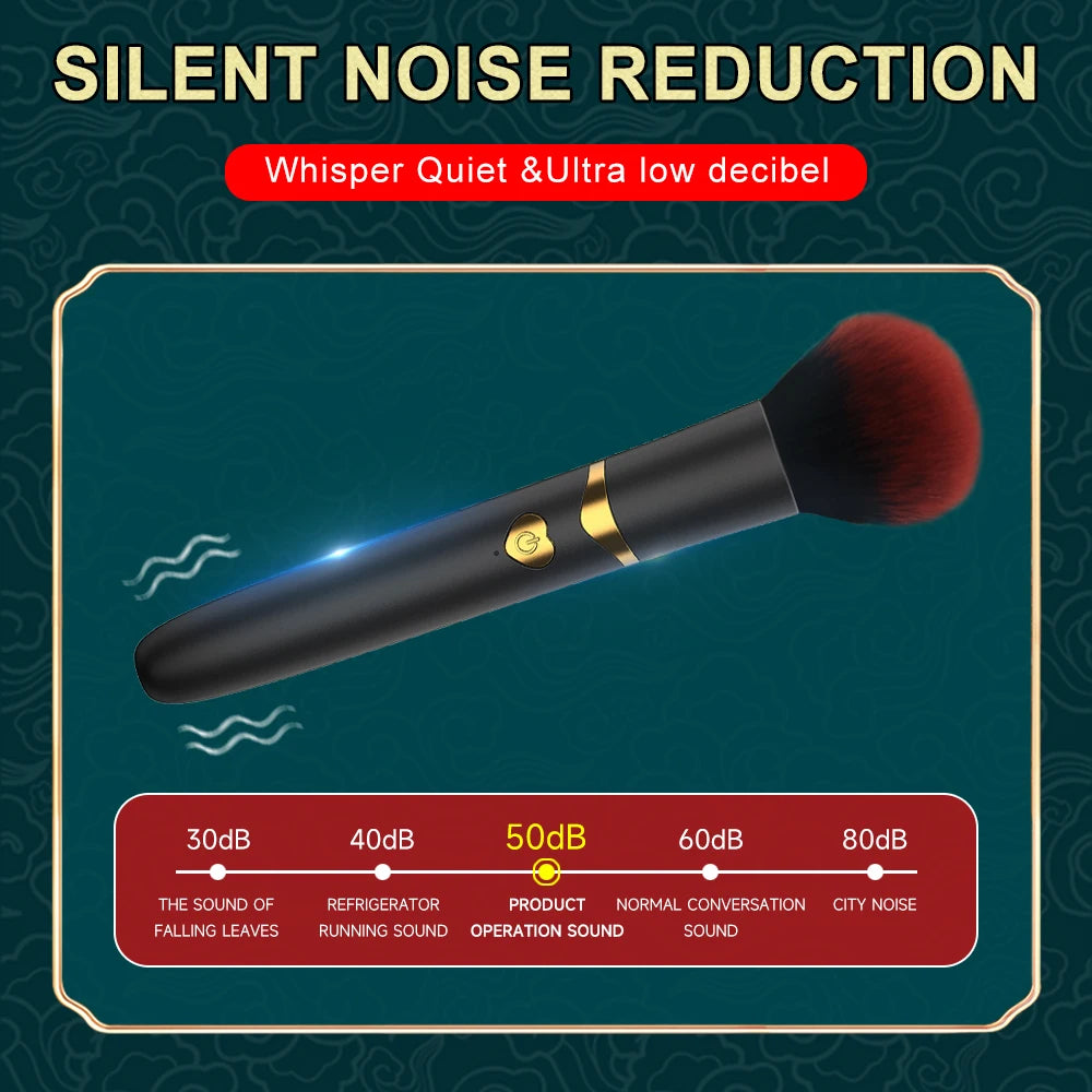 Vibrating Makeup Brush Massager Strong Shock Female Orgasm Clitoral Stimulator 7 Speed AV Wand Vibrator Adult Sex Toys for Women