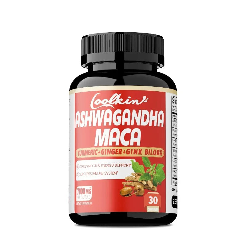 Ashwagandha and Maca Capsules - Improves Muscle, Endurance, Strength and Male Performance, Relieves StressCapsule