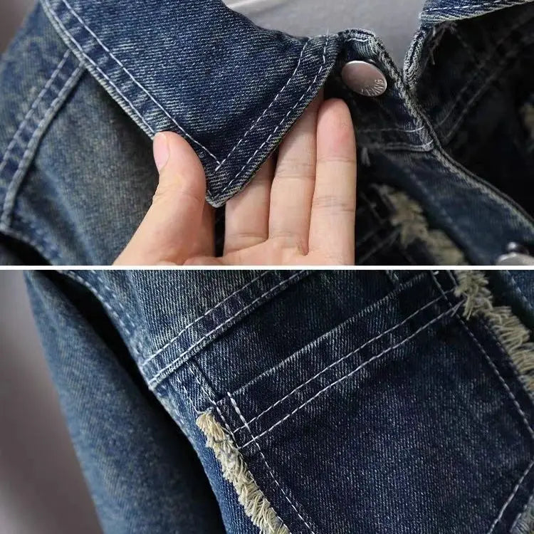 Boys Denim Suit Spring 2025 Spring Autumn New Style Children's Western-style Coat Boys' Fashionable Explosive Street 2 Piece Set