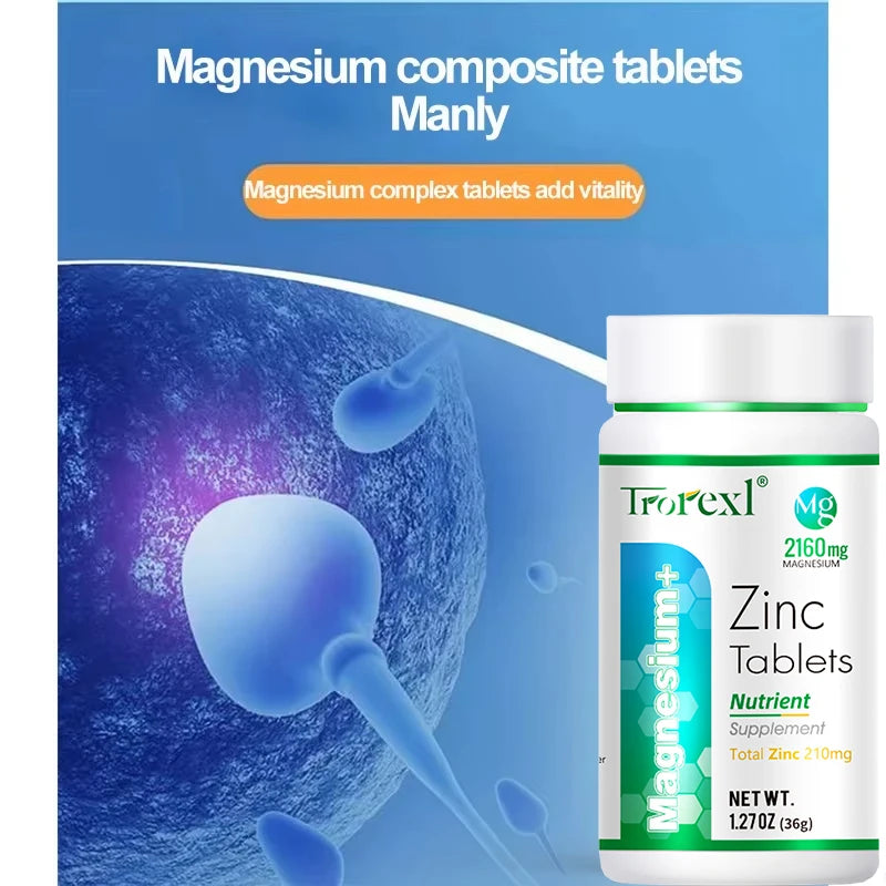 Best Magnesium Zinc Supplement 60 Tablets, Increase vitality, Immune Health