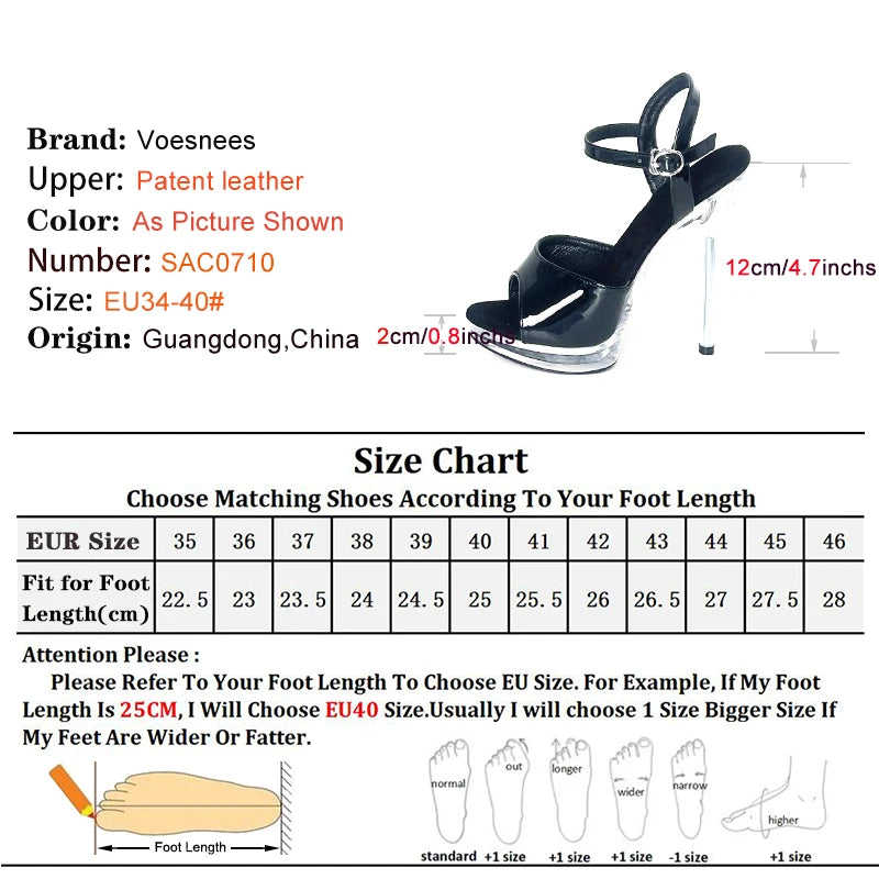 Transparent Slippers Ladies Clear PVC High Heeled Slippers Open Toe Daily Woman Sandals 12cm Sexy Show Crystal Shoes High Heels