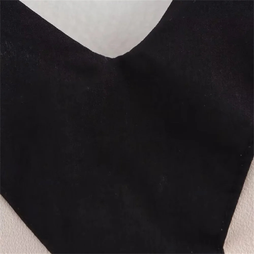 women's dress is fashionable casual lazy contrasting color V-neck slim suspender temperament summer new dress