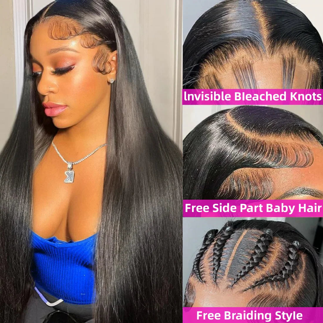 Bone Straight Wig 13x4 13x6 Hd Transparent Lace Frontal Human Hair Wigs Lace Front Pre Plucked With Baby Hair Wig Brazilian Hiar