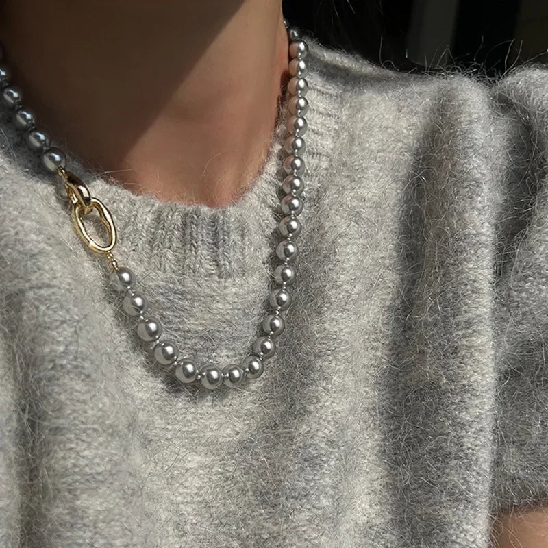 Modern Jewelry Elegant Temperament One Layer Bead Necklace For Women Female Gift Simply Design Accessories 2025 Trend New