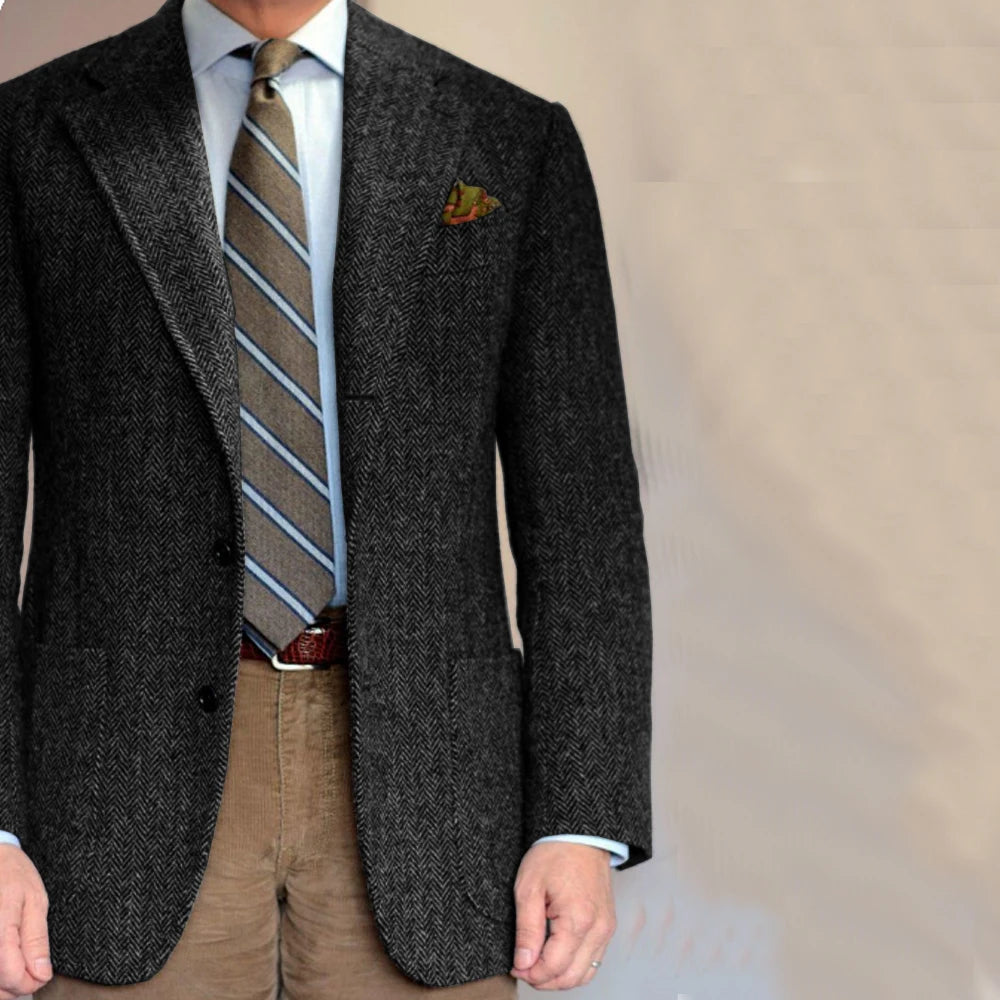 Blazers Men's Single Jacket Men Suits High Quality Fashionable Social Men's Items Male Suit Standard Collar Single-Breasted
