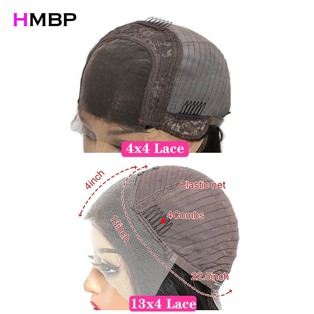 Bone Straight HD Lace Wig Human Hair 13x4 Lace Frontal Wig Brazilian Human Hair Bob 5x5 Closure Wigs Chocolate Brown 350 Density