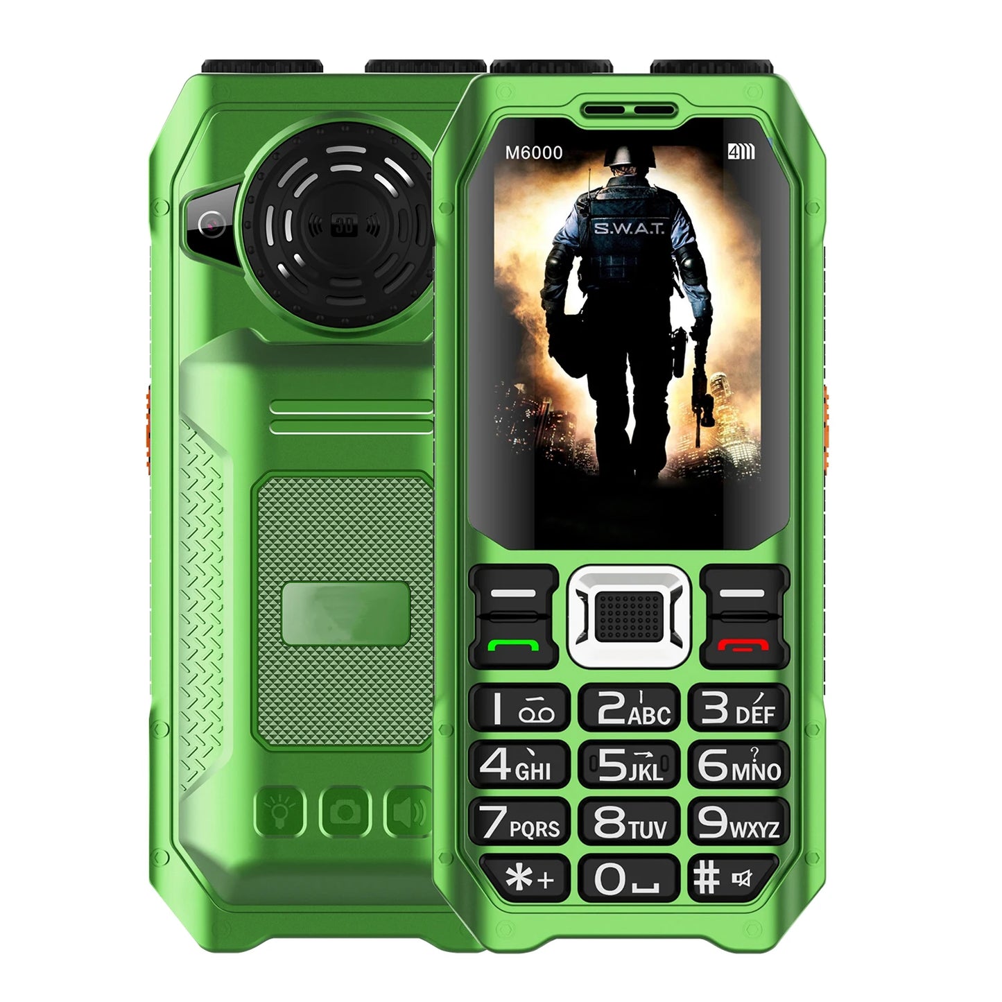 Rugged Mobile Phone M6000 GSM 2G Network 4 SIM Cards Magic Voice 3.5mm Jack 2.4'' Display Big Keyboard Cellphone For Elderly