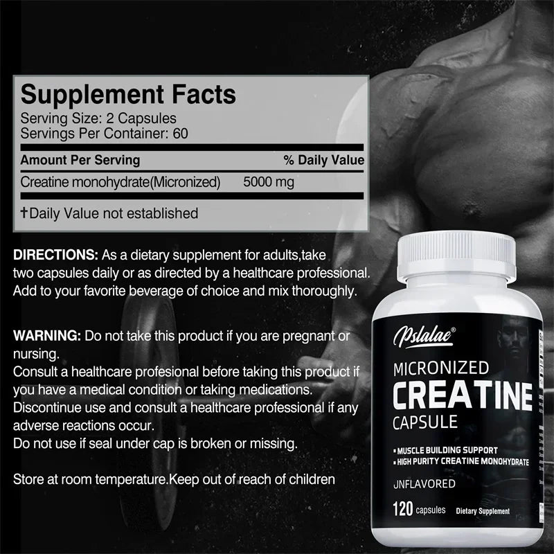 Creatine Monohydrate - Increase Muscle Strength, Improve Endurance, Promote Athletic Performance, Enhance Energy, Non-GMO