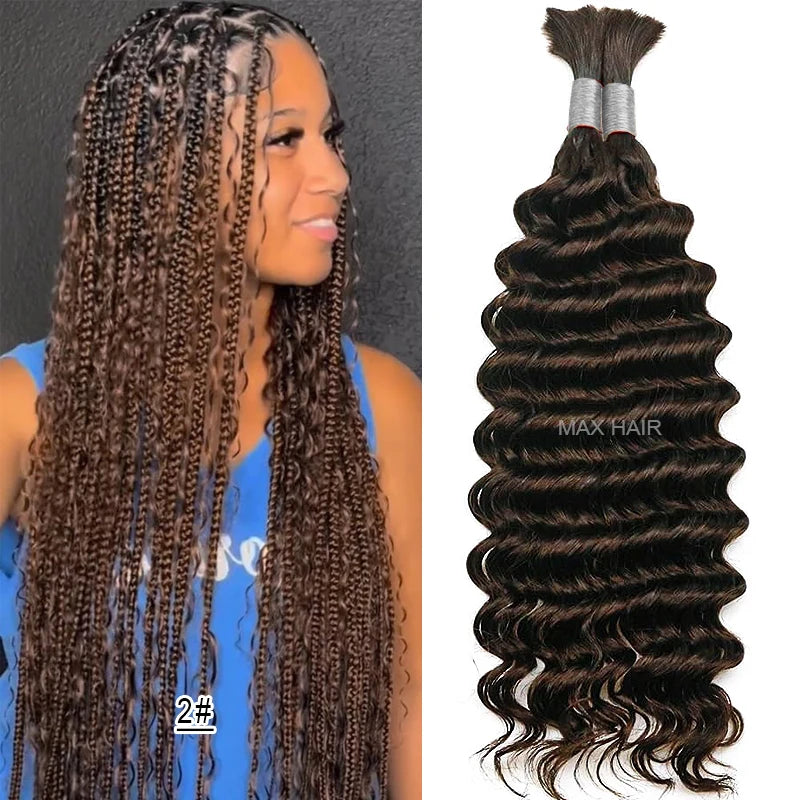 Vietnamese Deep Wave Bulk Human Hair For Braiding 100% Unprocessed Bulk Human Hair Extensions No Weft Human Hair For Braiding