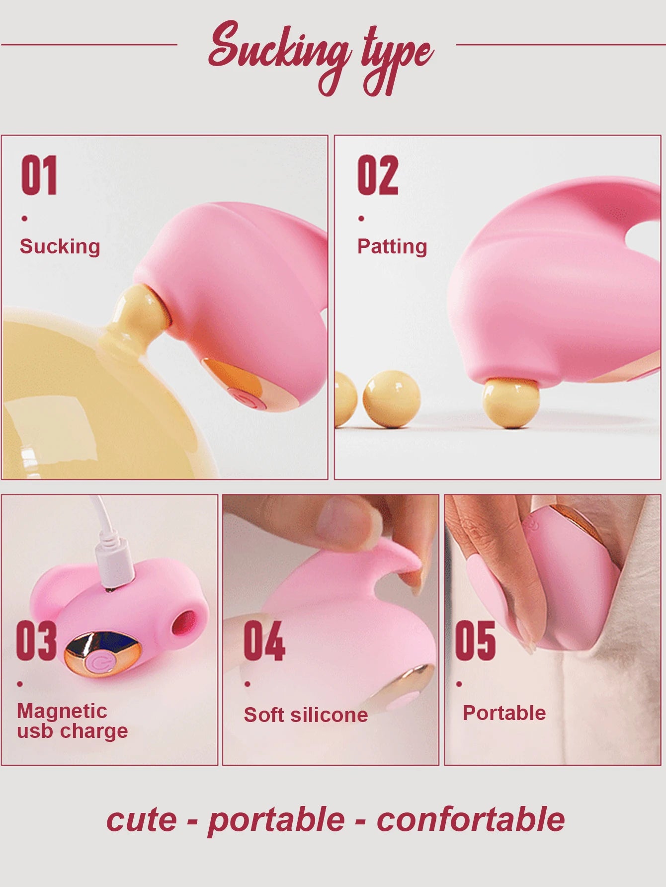 Sucking Vibrator Finger Sex Toy for Women,Fingertip Fun Jumping Egg Clit Massage G spot Vibration Portable Sexurl Tools