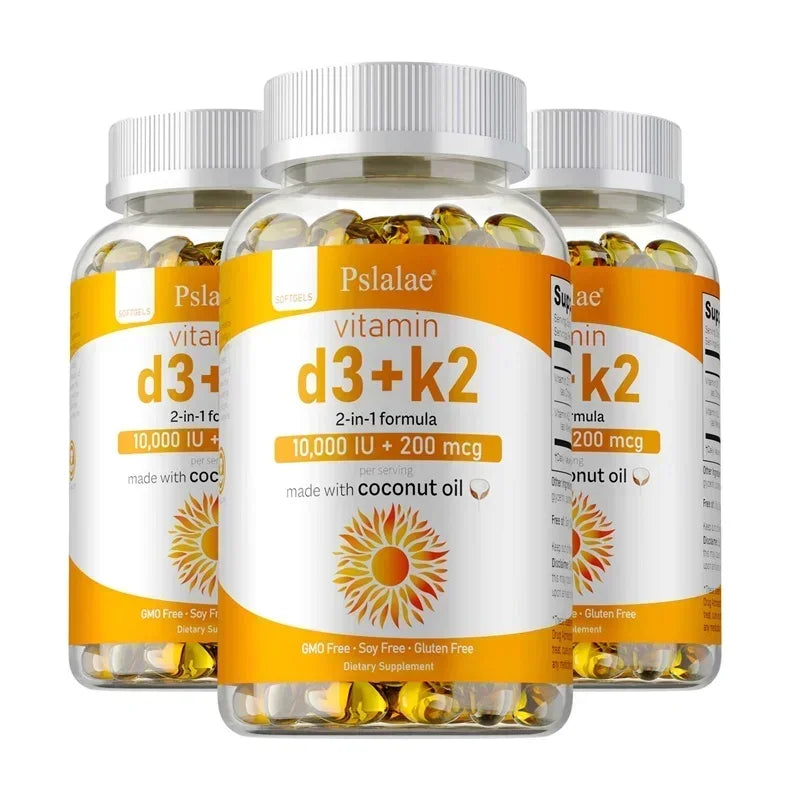 Vitamin D3+K2 Supplement - for Calcium Absorption, Maintain Teeth, Bones, Heart and Joint Health, Promote Blood Circulation