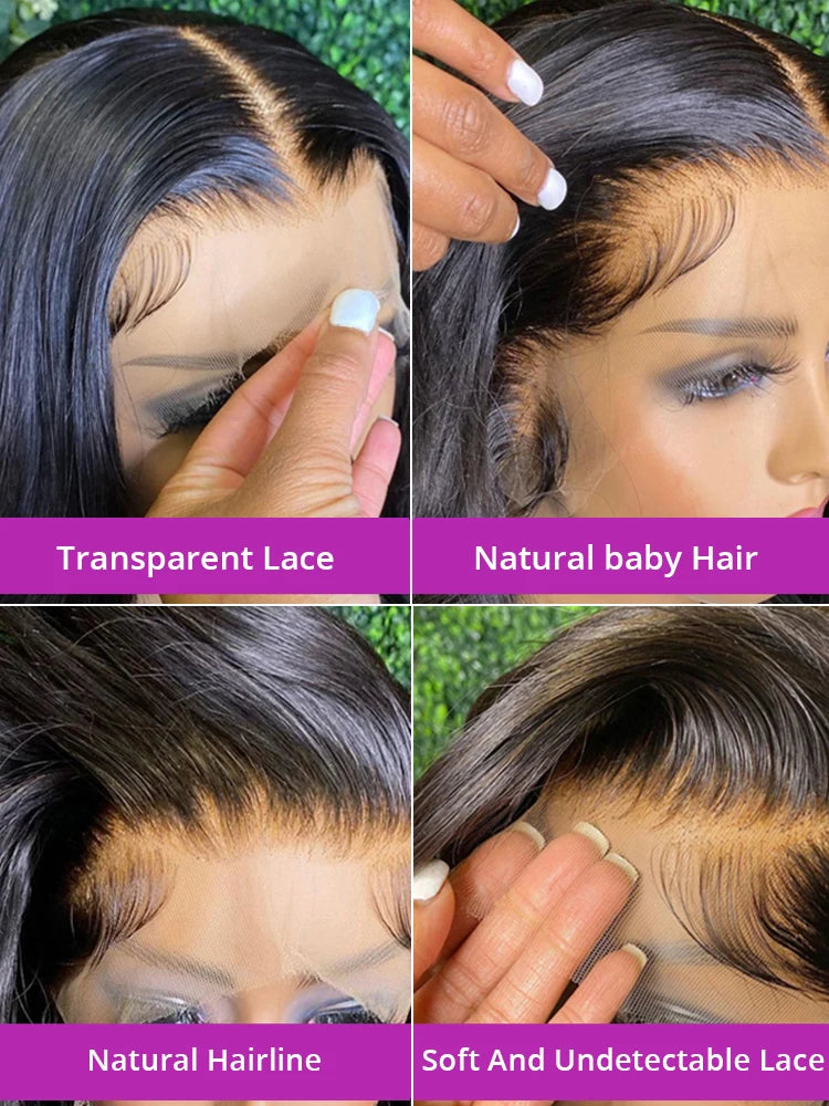 30 40 Inch Bone Straight Human Hair Lace Frontal Wigs Brazilian 13x4 13x6 Lace Front Human Hair Wigs For Women Pre Plucked 200%