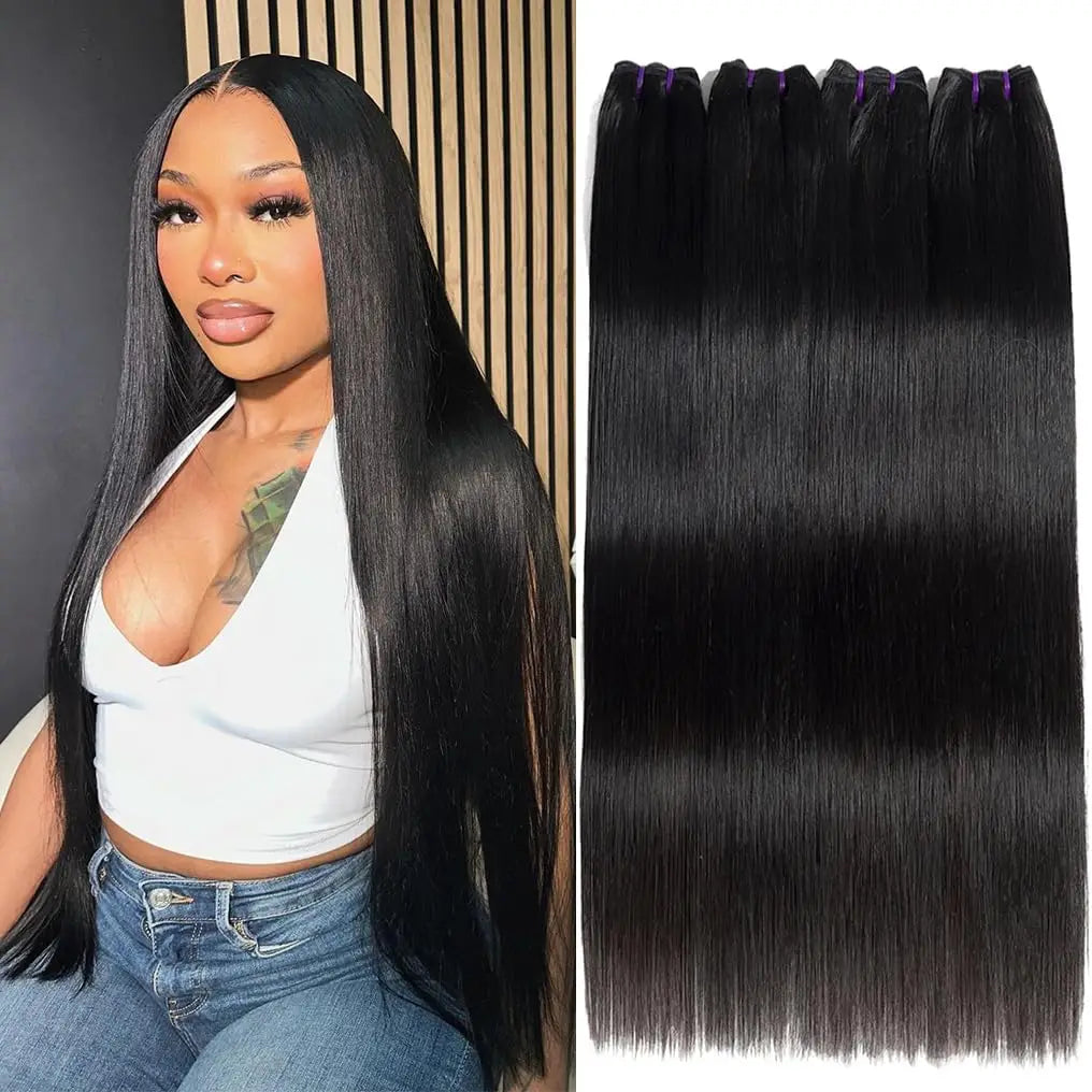 30 Inch Brazilian Bone Straight Hair Bundles 100% Human Hair Weave Bundles Straight Virgin Human Hair 1/3/4 Bundles