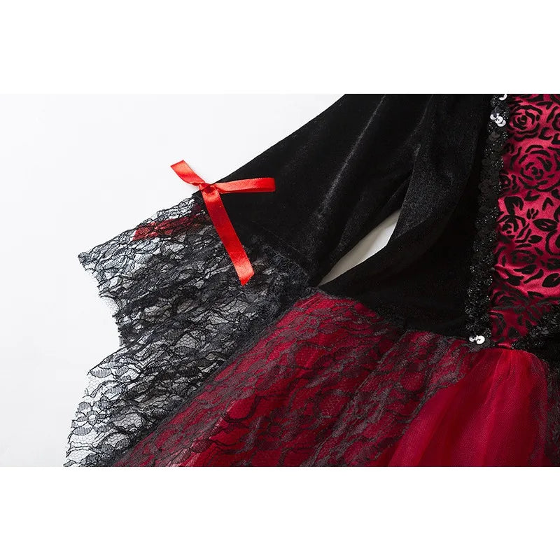 2-15Y Girl Vampire Halloween Dress for Kid Ghost Bride Gothic Cosplay Vampire Costume Kids Carnival Party Clothes Party Gifts