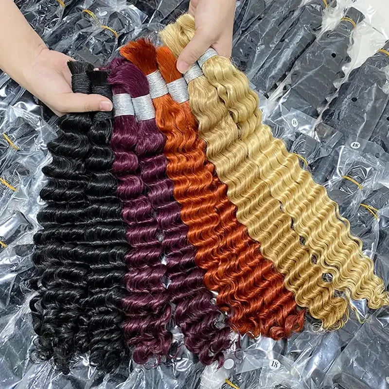 Vietnamese Deep Wave Bulk Human Hair For Braiding 100% Unprocessed Bulk Human Hair Extensions No Weft Human Hair For Braiding