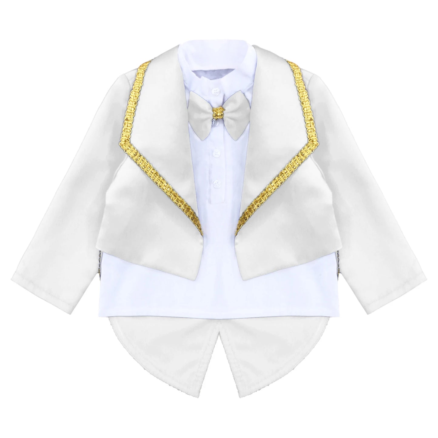 Toddler Baby Boys Formal Gentlemen Suit Long Sleeve Bowknot Tuxedo Tops with Pants Kids Wedding Party Banquet Christening Outfit