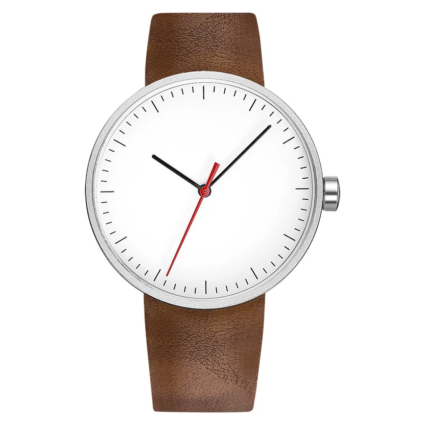 Watches For Men Minimalist Casual Waterproof Quartz Wristwatches High Quality PU Strap Original Clock 2025 Reloj Hombre