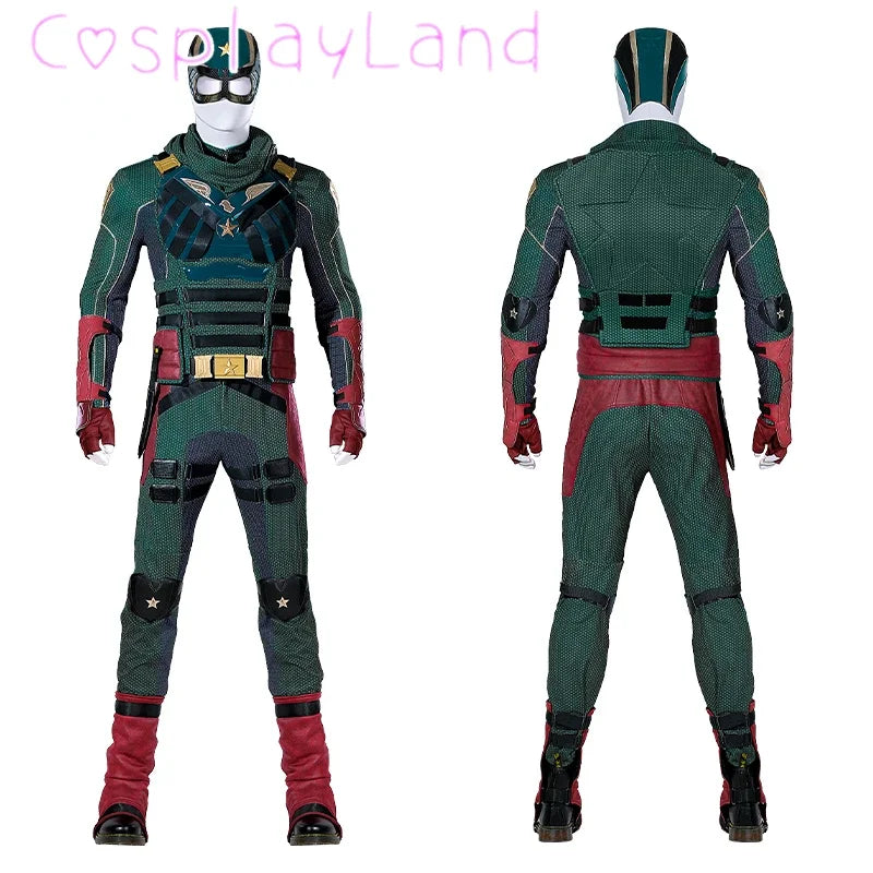 The Boys Soldier Boy Suit Costume American Hero Carnival Halloween Cosplay Green Superhero Ben Battle Outfit Adult  Men Suit