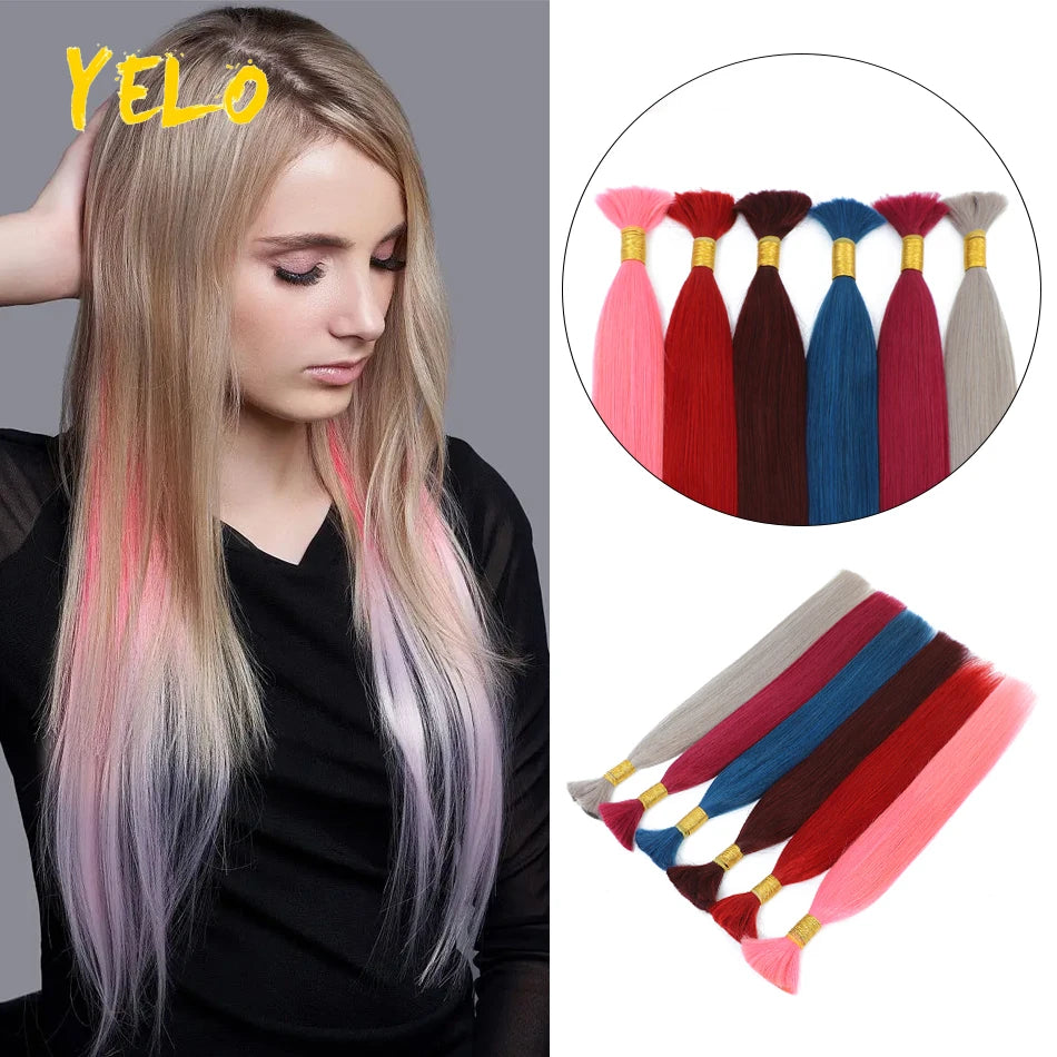 No Weft Vietnamese Hair Human Hair Bulk 613 100% Virgin Remy Straight Hair Bulk 99j Real Natural Hair Extension Grey Blond Hair