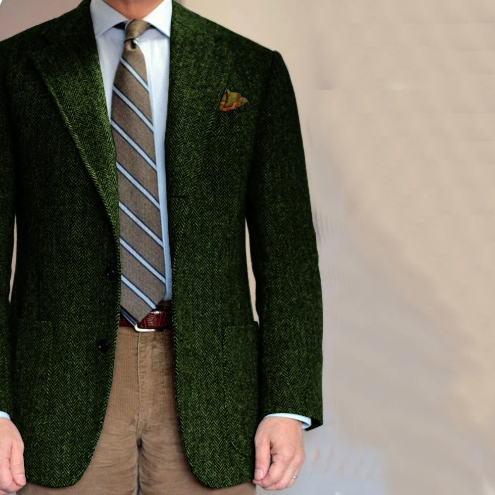 Blazers Men's Single Jacket Men Suits High Quality Fashionable Social Men's Items Male Suit Standard Collar Single-Breasted